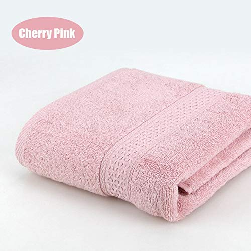IAMZHL Toalla de baño de algodón Puro súper Absorbente Toalla de baño 70 * 140 Toallas de baño Gruesas y Suaves Toallas de Playa cómodas 15 Colores -Cherry Pink-33x74cm