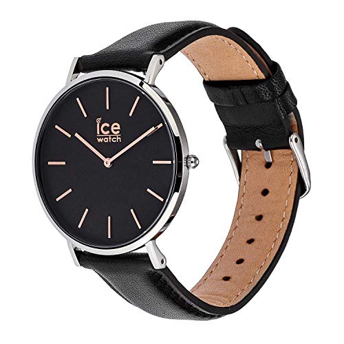 Ice-Watch - CITY classic Black rose-gold - Reloj nero para Hombre con Correa de cuero - 016227 (Medium)