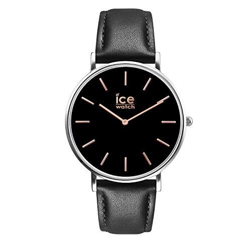 Ice-Watch - CITY classic Black rose-gold - Reloj nero para Hombre con Correa de cuero - 016227 (Medium)