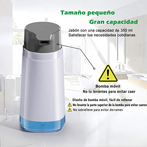 Icefrog Dispensadores de Jabón Baño Manual, Dispensador Jabon Ducha [2 Pack], Dispensador de Desinfectante Manos 300ml, Dispensador Jabon Cocina, Baño, Lavavajillas, Bar, Barra, etc.
