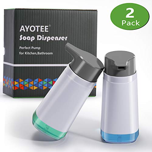 Icefrog Dispensadores de Jabón Baño Manual, Dispensador Jabon Ducha [2 Pack], Dispensador de Desinfectante Manos 300ml, Dispensador Jabon Cocina, Baño, Lavavajillas, Bar, Barra, etc.