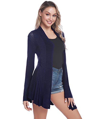 iClosam Cardigan Mujer Verano Elegant Ligero Colores Lisos Chaquetas De Punto Manga Larga