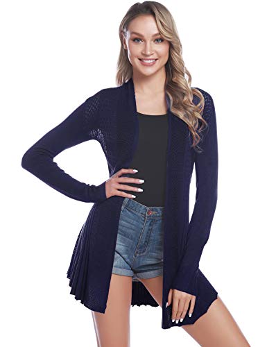 iClosam Cardigan Mujer Verano Elegant Ligero Colores Lisos Chaquetas De Punto Manga Larga