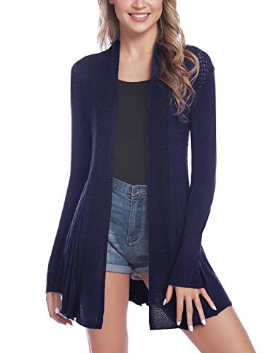 iClosam Cardigan Mujer Verano Elegant Ligero Colores Lisos Chaquetas De Punto Manga Larga