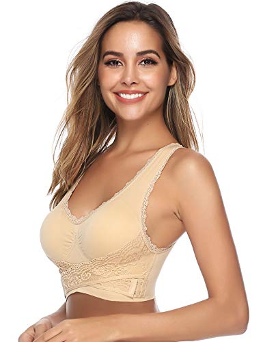 iClosam Sujetador Deportivo Encaje Mujer（1/2/3pack） Bra con Almohadillas Extraíbles para Yoga/Fitness/Ejercicio/USA de Diaria