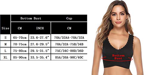 iClosam Sujetador Deportivo Encaje Mujer（1/2/3pack） Bra con Almohadillas Extraíbles para Yoga/Fitness/Ejercicio/USA de Diaria