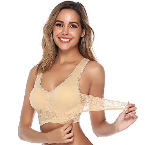iClosam Sujetador Deportivo Encaje Mujer（1/2/3pack） Bra con Almohadillas Extraíbles para Yoga/Fitness/Ejercicio/USA de Diaria