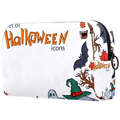Iconos de Halloween pequeño bolso de maquillaje para bolso de viaje bolsa de maquillaje bolsa de cosméticos