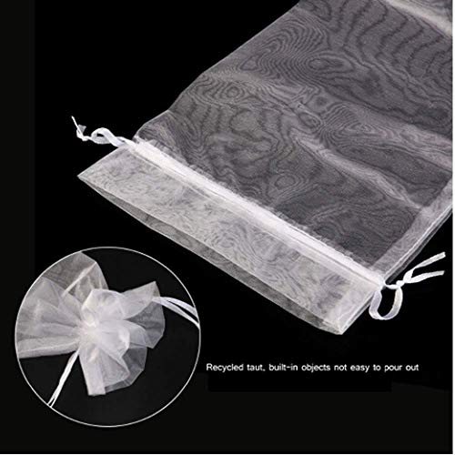 ICYANG 20 bolsas de organza para botella de vino, bolsa de regalo con cordón para Navidad, bodas, fiestas blanco