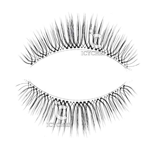 ICYCHEER - Pestañas postizas japonesas de estilo natural, pestañas de maquillaje ultra ligeras, pestañas de aire, extensiones hechas a mano, pestañas afiladas suaves superiores e inferiores.
