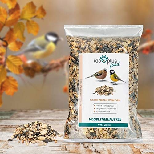 Ida Plus - Alimento para pájaros sin trigo para aves y pájaros salvajes - Alimento para pájaros para todo el año - Mezcla óptima - Alimento libre de trigo, grasa y estanque energético 1 x 1500 g