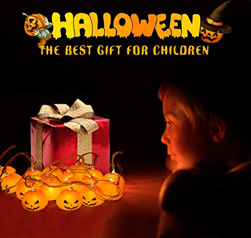 Idefair Luces de la secuencia de la calabaza de la decoración de Halloween, luces de secuencia al aire libre impermeables de 10ft 20LED Halloween