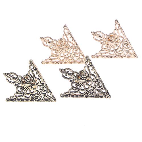 IETONE 2 Pares Camisa Punta del Cuello Moda Hueco Triángulo Patrón de Corona Cuello Dorado/Bronce Punta del Cuello Broche Pin Unisex Traje de Negocios Uniforme Accesorios Collar Clips