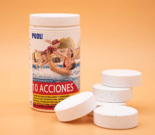 iFONT Cloro 10 acciones | Mantenimiento de Piscina | Tratamiento Multiacción | Formato 1 kg | POOLiberica