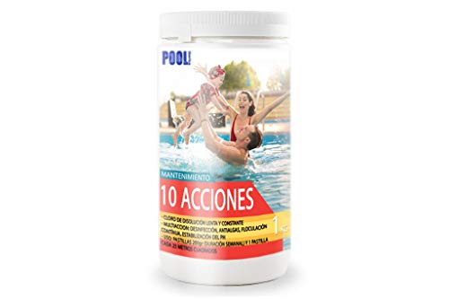 iFONT Cloro 10 acciones | Mantenimiento de Piscina | Tratamiento Multiacción | Formato 1 kg | POOLiberica