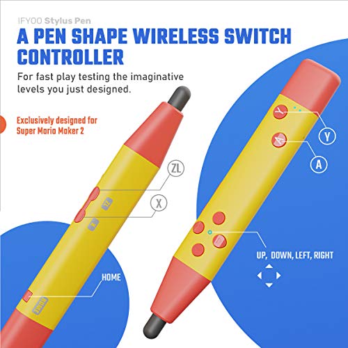IFYOO Touch Stylus Pen compatible con Super Mario Maker 2 y otros juegos de pantalla táctil, compatible con Nintendo Switch, Switch Lite