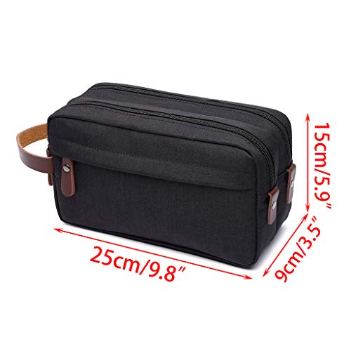 IGNPION - Bolsa de aseo para viaje, gimnasio, neceser de lavado y cosméticos, con asa de transporte, Negro
 (Negro) - IGN344