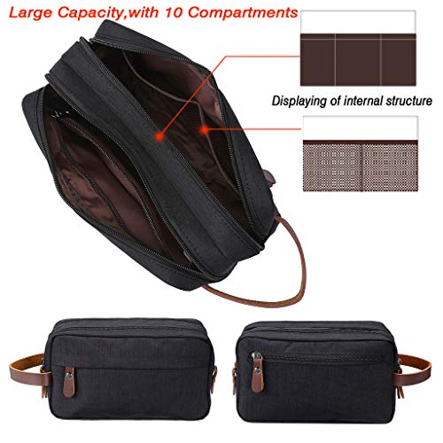 IGNPION - Bolsa de aseo para viaje, gimnasio, neceser de lavado y cosméticos, con asa de transporte, Negro
 (Negro) - IGN344