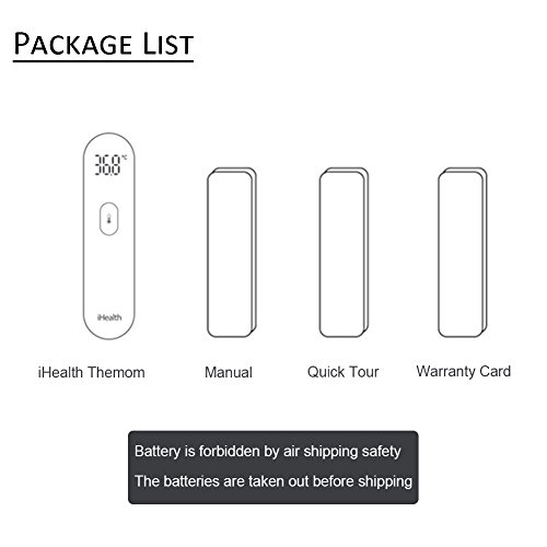 iHealth PT3 - Termómetro digital clínico infrarrojo sin contacto con la piel, higiénico, apto aara niños y adultos, medición en 1 segundo, desconexión automática, color blanco