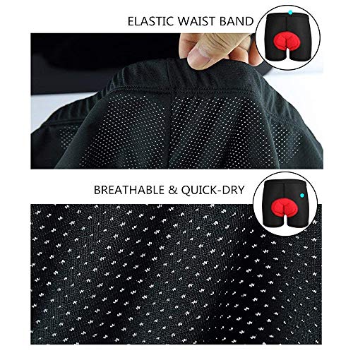 IKUAFLY Culotes Ciclismo Hombre, Calzoncillos Ropa Interior 3D GEL Almohadilla para Hombre, L