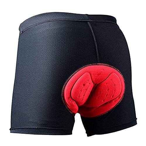 IKUAFLY Culotes Ciclismo Hombre, Calzoncillos Ropa Interior 3D GEL Almohadilla para Hombre, L