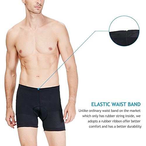 IKUAFLY Culotes Ciclismo Hombre, Calzoncillos Ropa Interior 3D GEL Almohadilla para Hombre, L