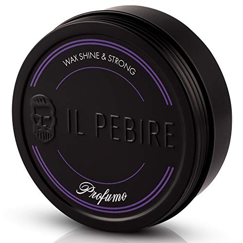 IL PEBIRE® PROFUMO - pomada a base de agua. Fijación extra fuerte. Efecto de alto brillo para un acabado brillante. Cera para cabello brillante para cabello corto a largo. Refinado con perfume real.