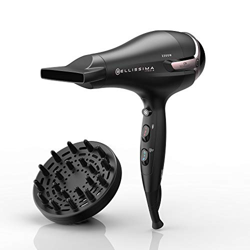 Imetec Bellissima K9 2300 - Secador, seca y mantiene hidratado el cabello sin efecto rizado, 2300 W, tecnología de iones, 8 combinaciones de flujo de aire a temperatura, difusor incluido