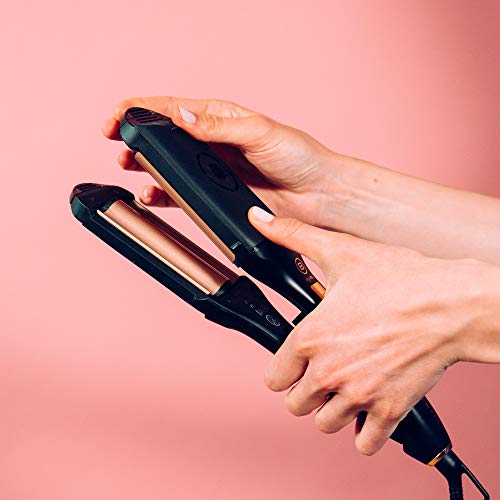 Imetec Bellissima My Pro 2 en 1 Straight&Waves B29 100 - Plancha de pelo Formato XL, liso y ondulado Beach Waves, revestimiento en cerámica, 4 niveles de temperatura de 150°C hasta 210°C