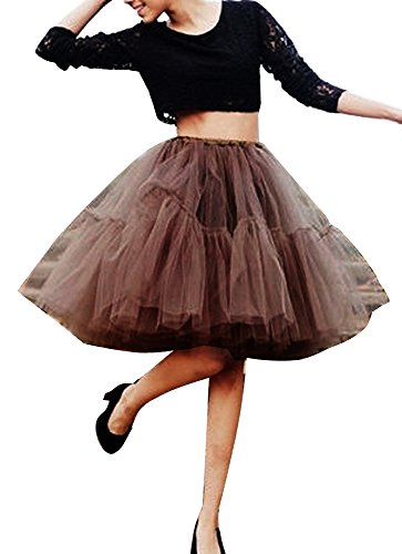 iMixCity Falda de Tul de Princesa de la Doble 50s de la Vendimia Traje de Falda de Disfraz Mujer Enagua Ballet Pettiskirt Vestido de Rockabilly con 6 Capas