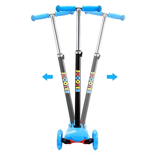 IMMEK Patinete de 3 Ruedas Scooter con Led Luces Manillar Altura Ajustable 71cm-83cm, Niños Adjustable Handles & Lightweight Construction