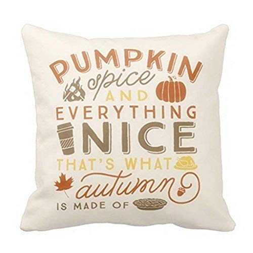 imndjz 18x18Inches Autumn Pumpkin Spice Throw Pillow Case Cushion Cover Home Decor For All Saints' Day Gifts Thanksgiving Day Gifts New Year'S Gifts