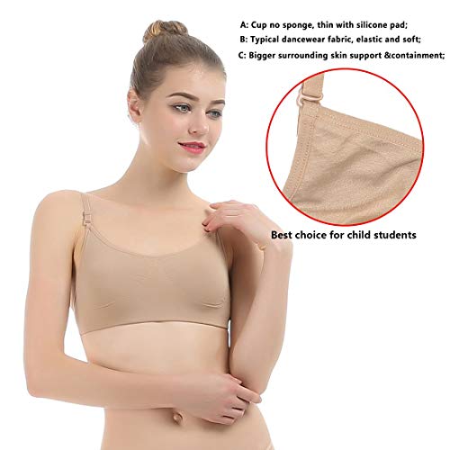 iMucci Sujetador Deportivo para Mujer Freebra sin Respaldo sin Costuras con Correas Transparentes Ajustables para el Baile de Ballet