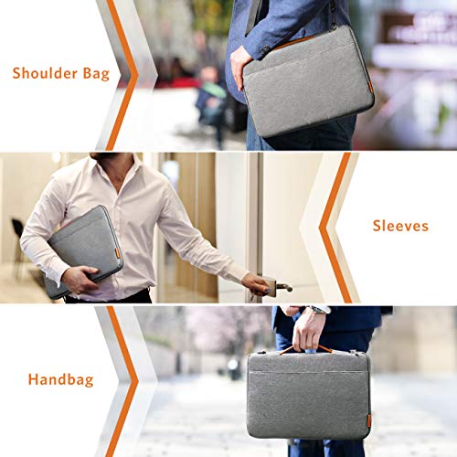 Inateck Bolso Bandolera para Ordenador Portátil de 14 Pulgadas, Laptop Sleeve Resistente a los Derrames para Portátil,Notebook, Ultrabook de 14 Pulgadas, 15 Pulgadas MacBook Pro Retina 2016-2018,Gris
