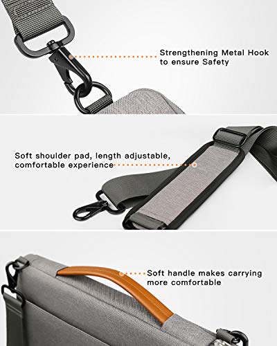 Inateck Bolso Bandolera para Ordenador Portátil de 14 Pulgadas, Laptop Sleeve Resistente a los Derrames para Portátil,Notebook, Ultrabook de 14 Pulgadas, 15 Pulgadas MacBook Pro Retina 2016-2018,Gris