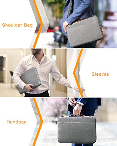 Inateck Bolso Bandolera para Ordenador Portátil de 14 Pulgadas, Laptop Sleeve Resistente a los Derrames para Portátil,Notebook, Ultrabook de 14 Pulgadas, 15 Pulgadas MacBook Pro Retina 2016-2018,Gris