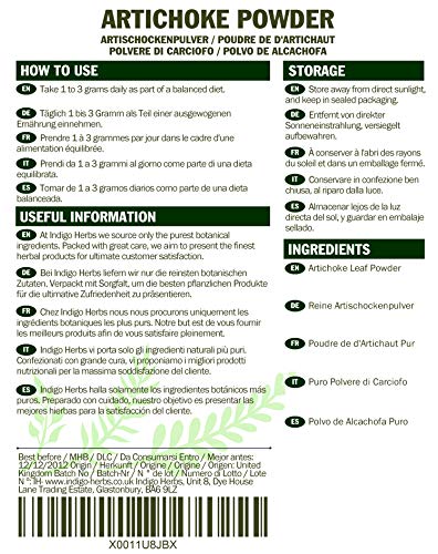 Indigo Herbs Polvo de Alcachofa 100g