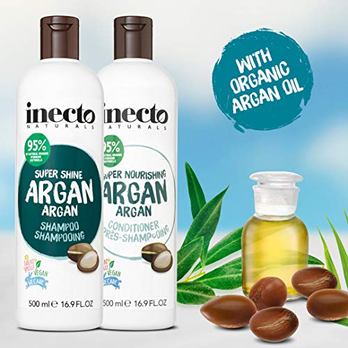 Inecto Naturals, Pack de Acondicionador y Champú Nutritivo con Aceite de Argán (2x500ml)