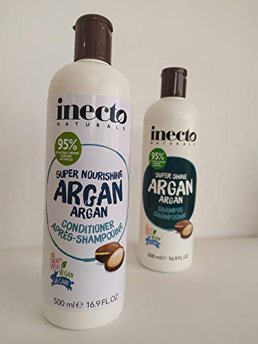 Inecto Naturals, Pack de Acondicionador y Champú Nutritivo con Aceite de Argán (2x500ml)