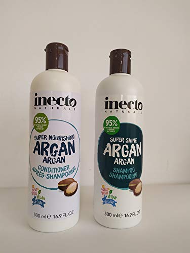 Inecto Naturals, Pack de Acondicionador y Champú Nutritivo con Aceite de Argán (2x500ml)