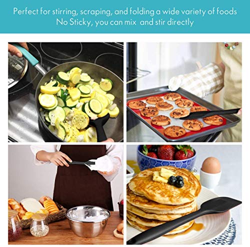 iNeibo Espátulas de Cocina Paletas de Cocina Silicona Lengua de Cocina Resistente al Alto Calor Juego de 3 piezas | Negro