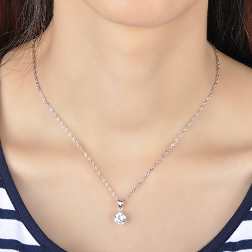 Infinito U Juego de Collares de Plata 925 Cadena de Clavícula Colgante de Diamante Brillante,Idea Regalo para Mujeres Chicas,Set de 3 Piezas