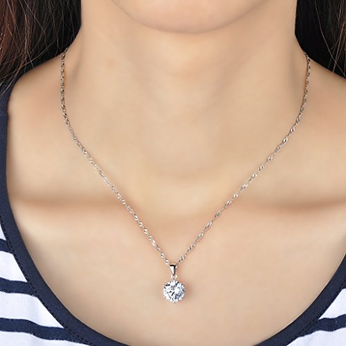Infinito U Juego de Collares de Plata 925 Cadena de Clavícula Colgante de Diamante Brillante,Idea Regalo para Mujeres Chicas,Set de 3 Piezas