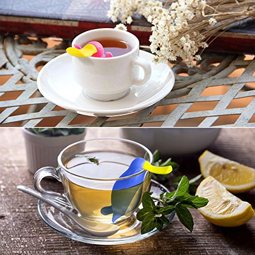 Infusores de té para el té de hoja suelta, FineGood conjunto 4 Pack Platypus Filtros filtro té silicona