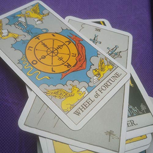 Inglés Tarot Tarjeta de adivinación Tarjeta de Tarot Jinete de 78 10.3 * 6cm de Franela Bolsa