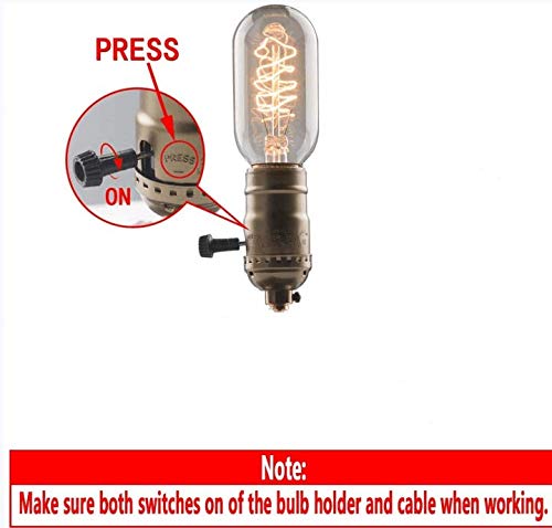 Injuicy - Soporte industrial vintage de metal para lámparas de mesa, lámparas antiguas, lámparas de noche, lámparas de oficina, dormitorio, taller, etc., con conmutador