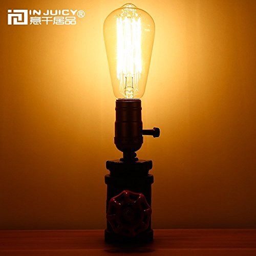 Injuicy - Soporte industrial vintage de metal para lámparas de mesa, lámparas antiguas, lámparas de noche, lámparas de oficina, dormitorio, taller, etc., con conmutador
