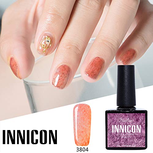 INNICON 6 UV LED Kit de esmalte de gel de uñas semipermanente Kit de esmalte de gel para uñas Gellack Pink Red Fur para invierno otoño