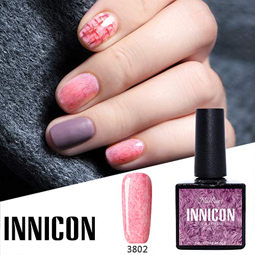 INNICON 6 UV LED Kit de esmalte de gel de uñas semipermanente Kit de esmalte de gel para uñas Gellack Pink Red Fur para invierno otoño