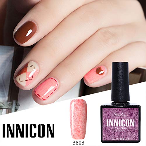 INNICON 6 UV LED Kit de esmalte de gel de uñas semipermanente Kit de esmalte de gel para uñas Gellack Pink Red Fur para invierno otoño